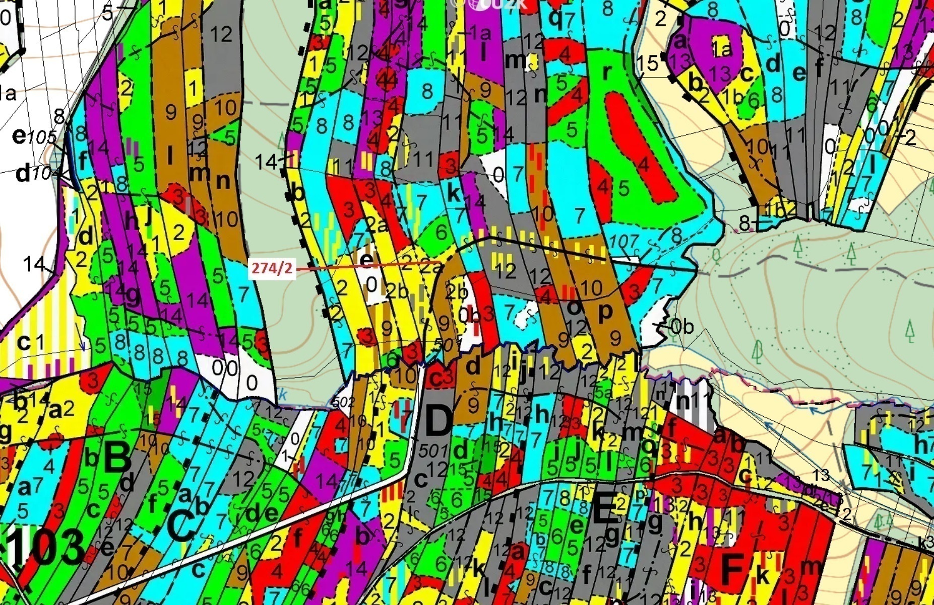 Lesní pozemek o výměře 5 348 m2, podíl 1/1, katastrální území Tříklasovice, obec Psárov, obec s rozš