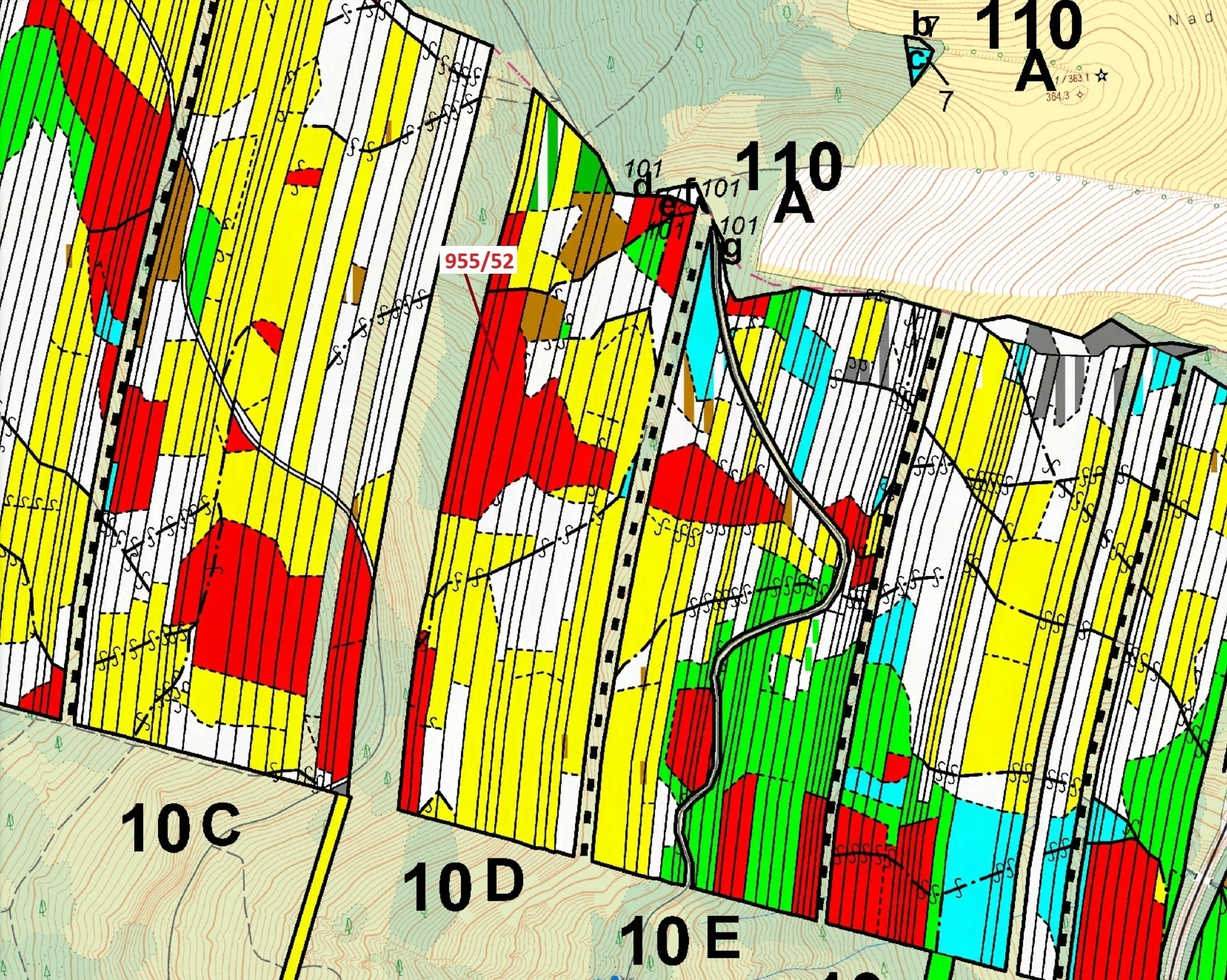 Lesní pozemek o výměře 12 014 m2, podíl 1/1, katastrální území Nová Hradečná, obec Nová Hradečná, ob