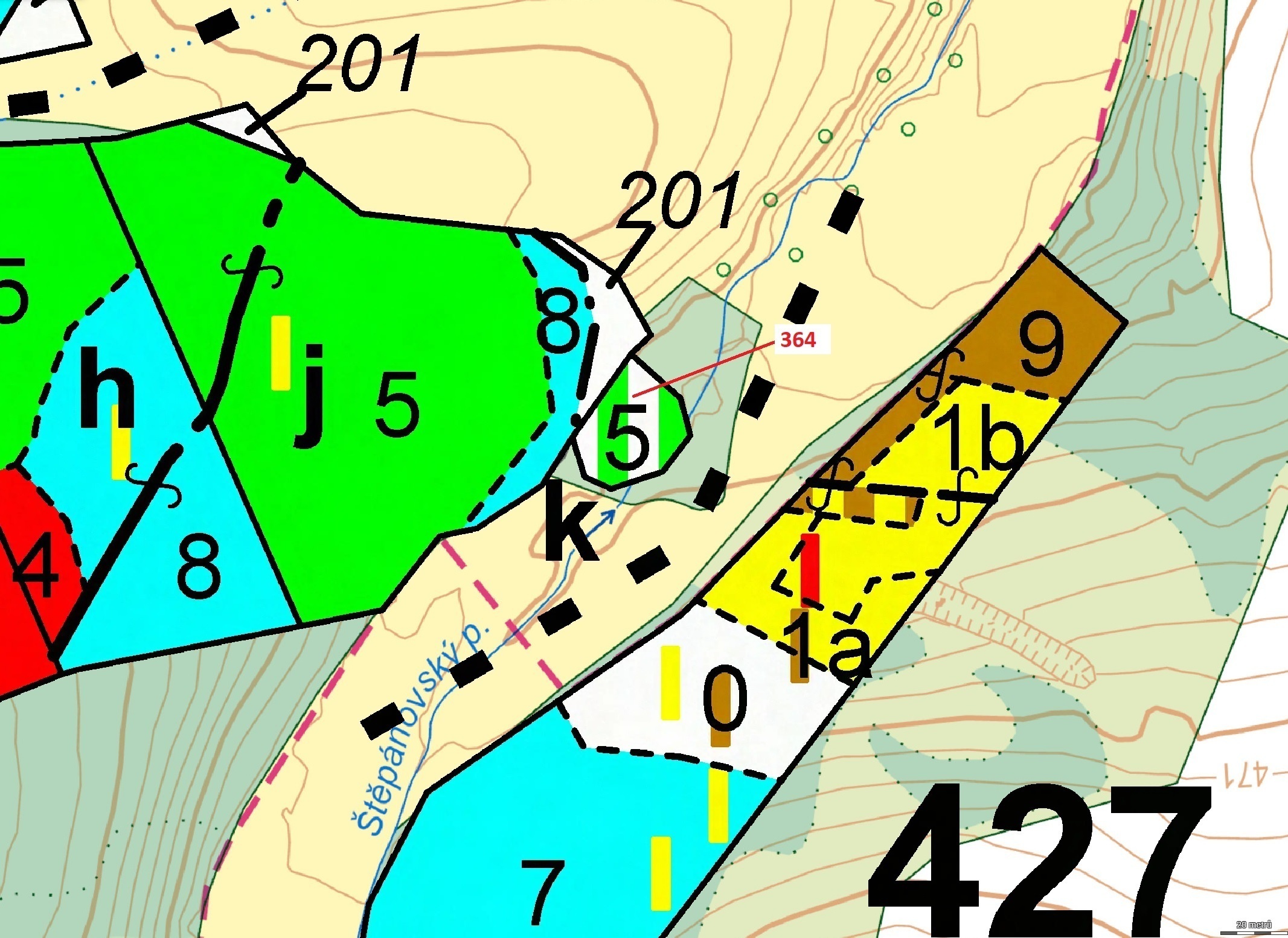 Lesní pozemek o výměře 838 m2, podíl 1/1, katastrální území Bolina, obec Vlašim, obec s rozšířenou p