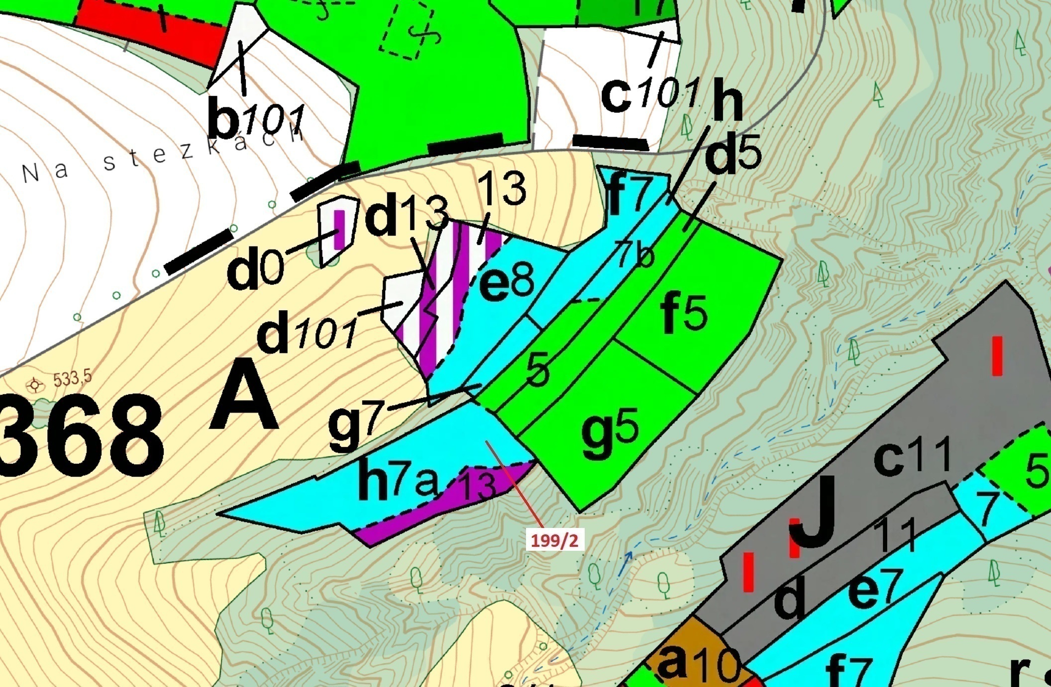 Lesní pozemek o výměře 8 273 m2, podíl 1/1, katastrální území Česká Doubravice, obec Manětín, obec s
