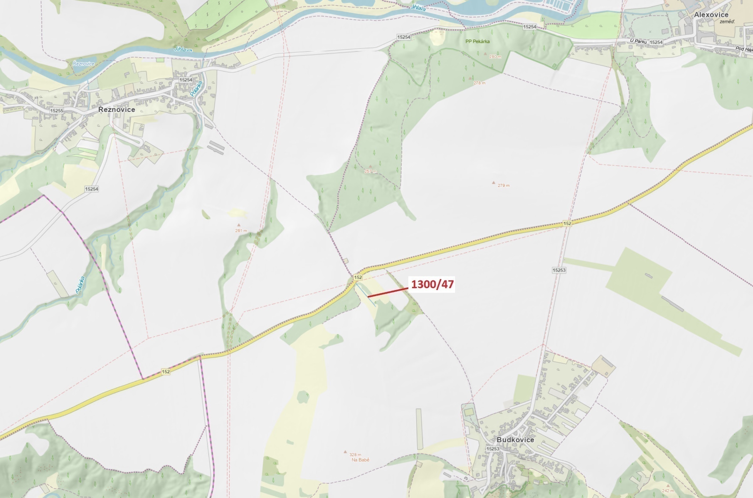 Ostatní plocha o výměře 219 m2, podíl 1/1, katastrální území Budkovice, obec Ivančice, obec s rozšíř