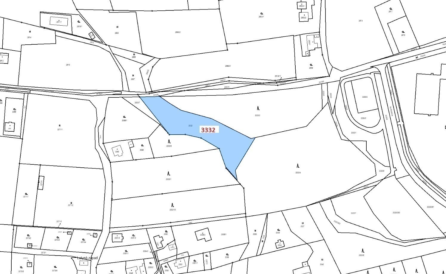 Ostatní plocha o výměře 3555 m2, podíl 1/1, katastrální území Horní Lutyně, obec Orlová, obec s rozš