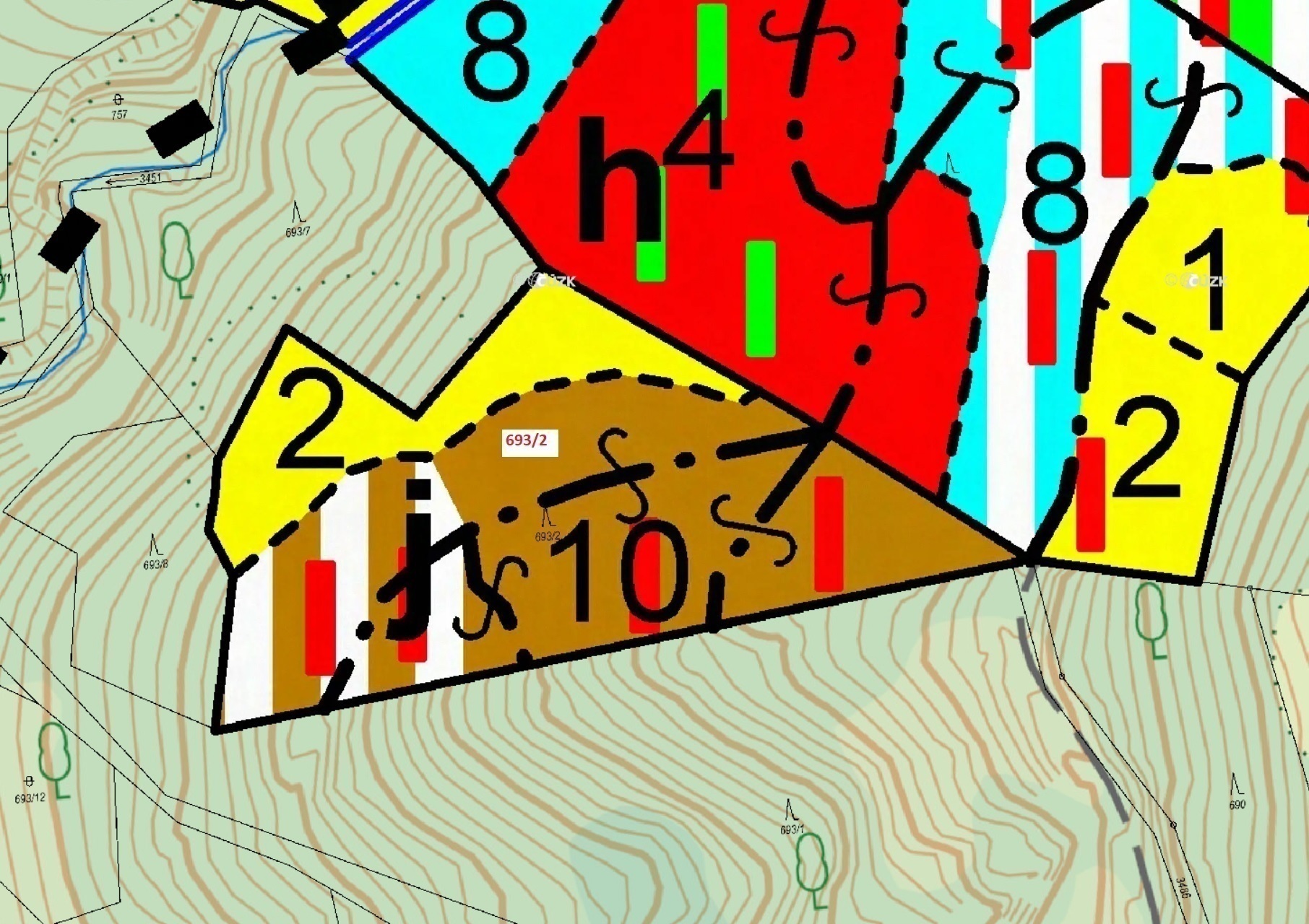 Lesní pozemek o výměře 7364 m2, podíl 1/1, katastrální území Lačnov, obec Lačnov, obec s rozšířenou 