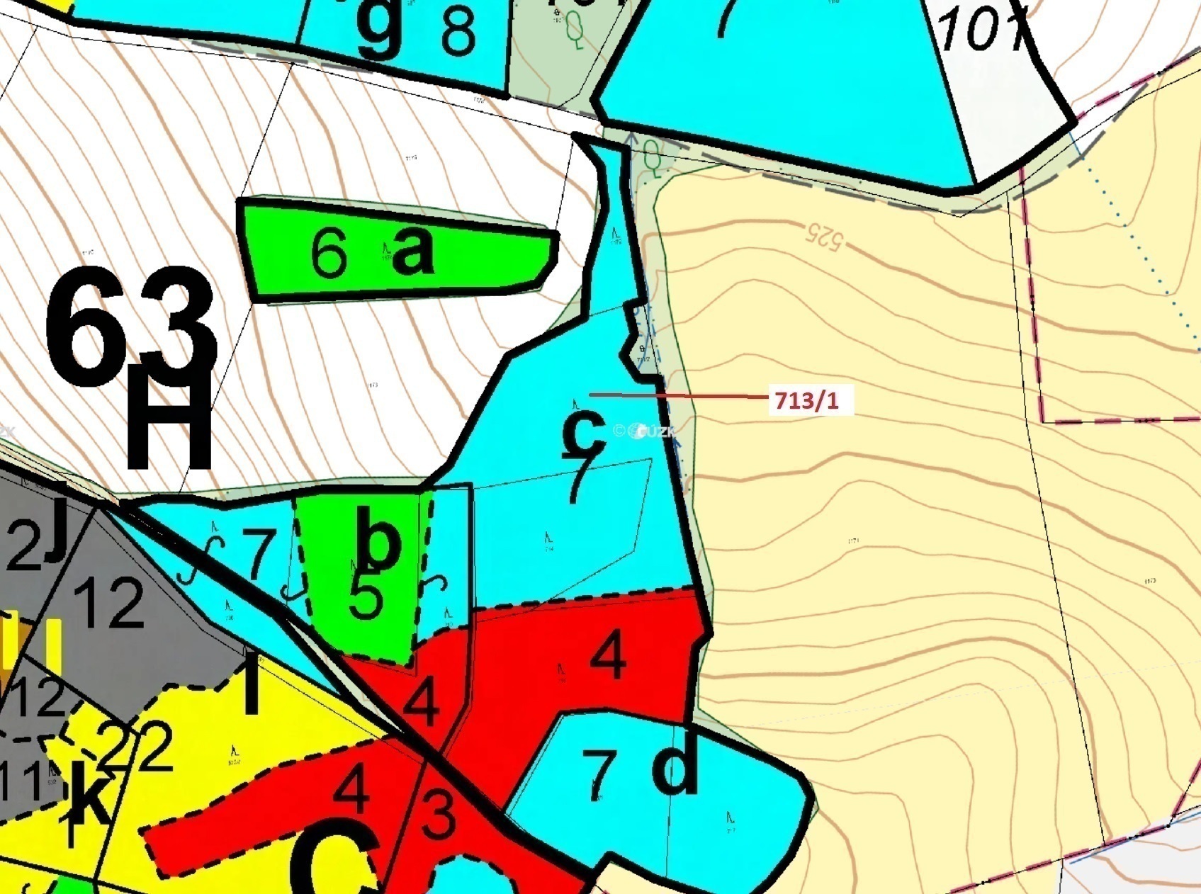 Lesní pozemek o výměře 5067 m2, podíl 1/1, katastrální území Kuřimany, obec Kuřimany, obec s rozšíře
