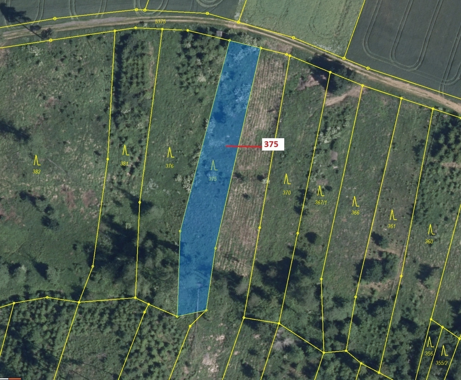 Lesní pozemek o výměře 1497 m2, podíl 1/1, katastrální území Chotěbudice, obec Chotěbudice, obec s r