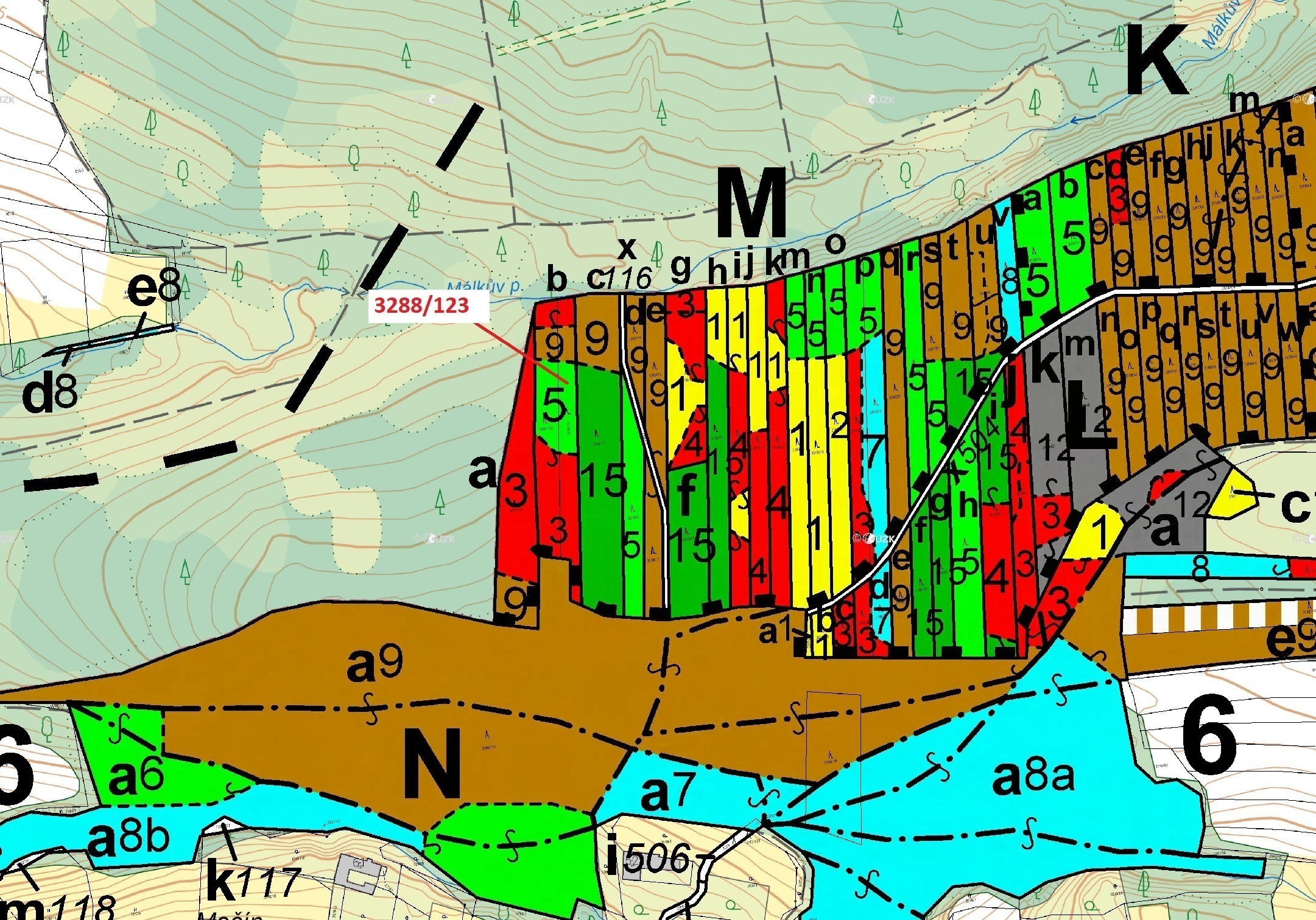 Lesní pozemek o výměře 1707 m2, podíl 1/1, katastrální území Hosty, obec Hosty, obec s rozšířenou pů