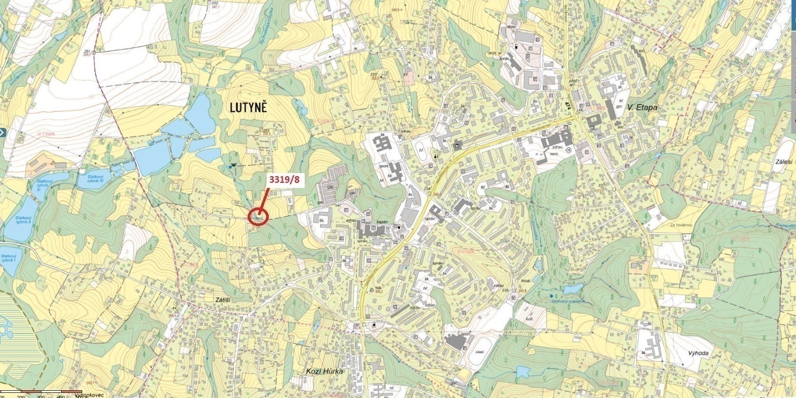 Ostatní plocha o výměře 152 m2, podíl 1/1, katastrální území Horní Lutyně, obec Orlová, obec s rozší