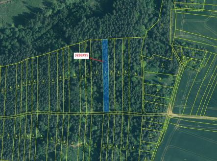 Prodej - pozemek, les, 1 735 m²