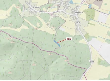 Prodej - pozemek, les, 1 363 m²