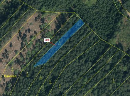 Prodej - pozemek, les, 1 105 m²