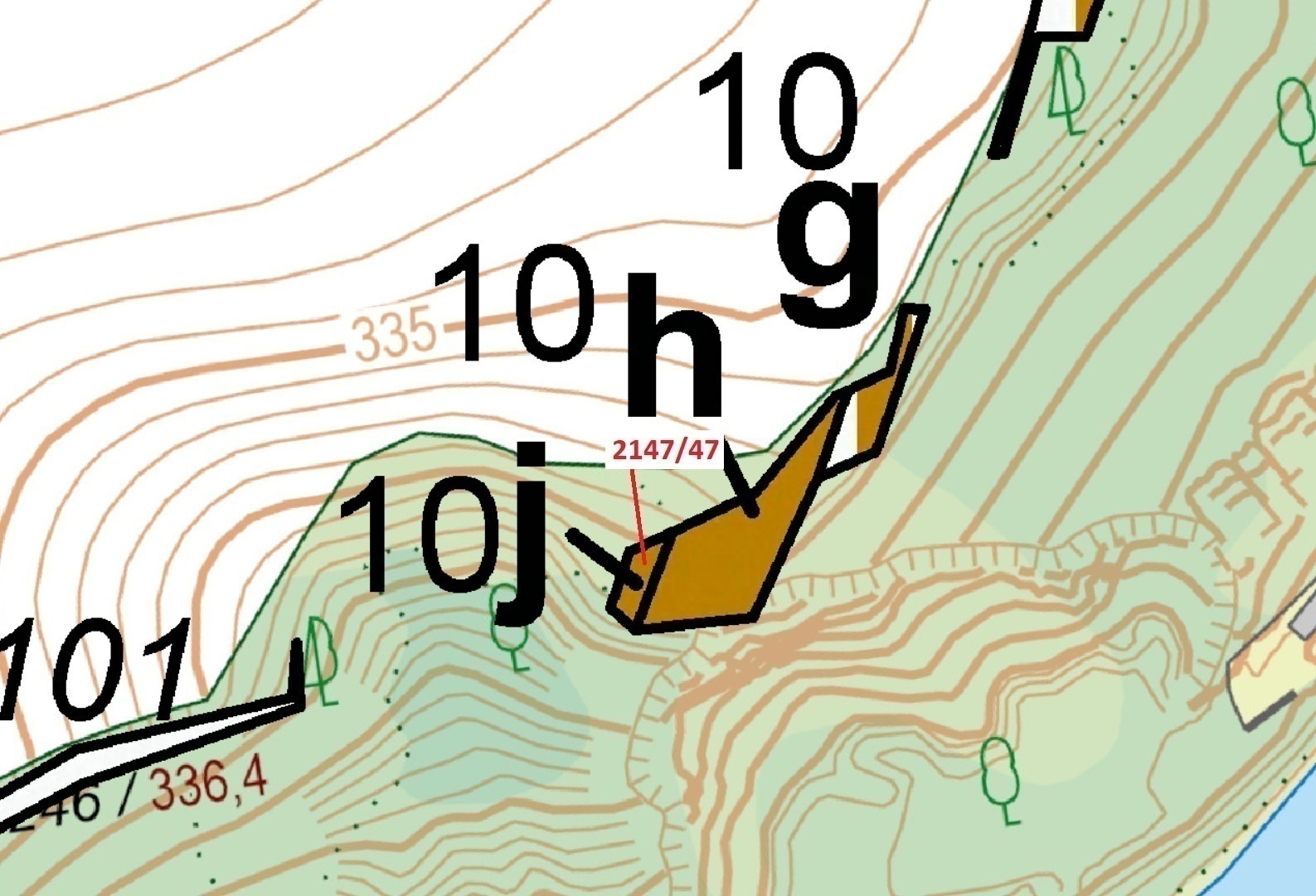Lesní pozemek o výměře 72 m2, podíl 1/1, katastrální území Nynice, obec Hromnice, obec s rozšířenou 