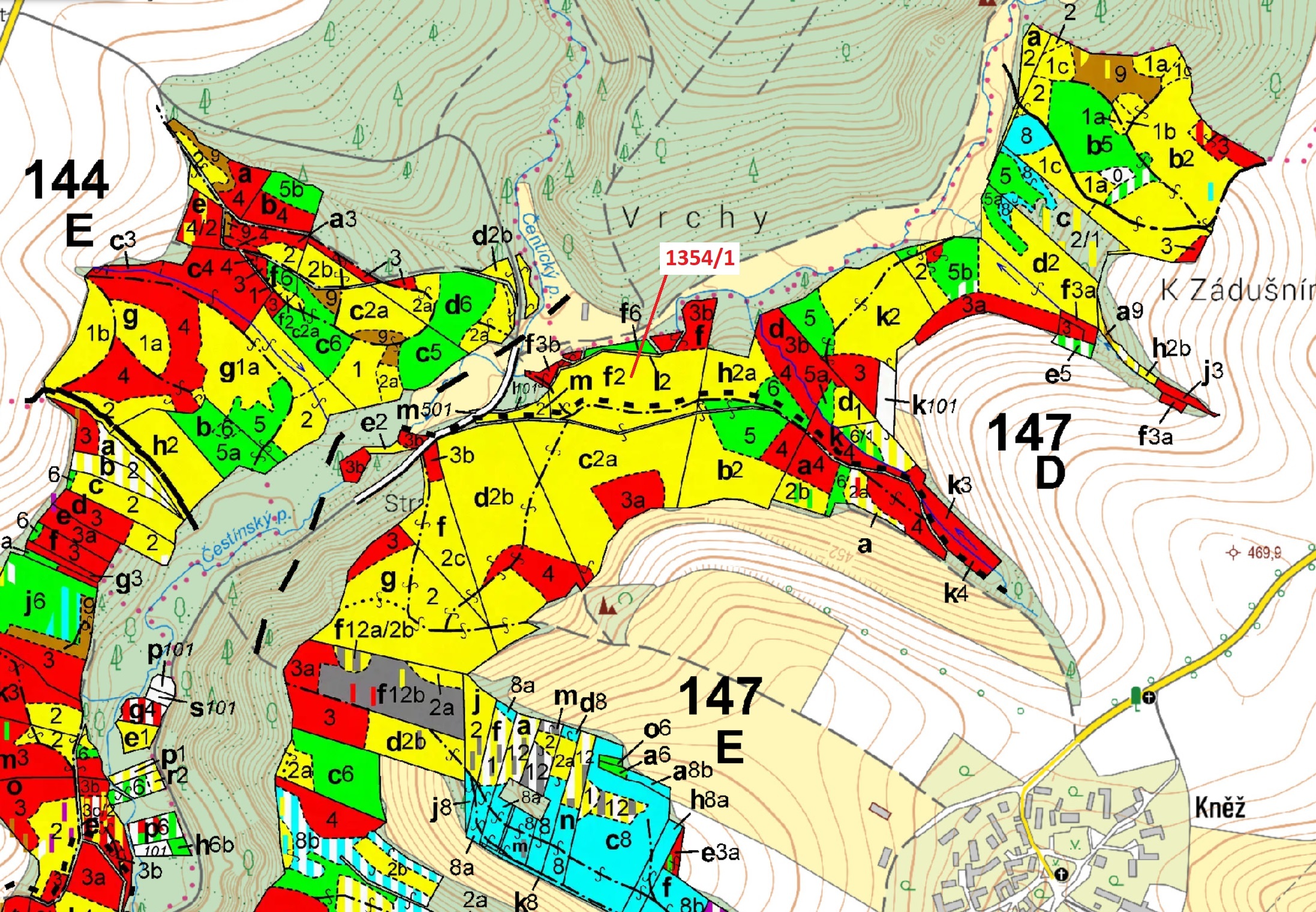 Lesní pozemek o výměře 13 976 m2, podíl 1/1, katastrální území Kněž u Čestína, obec Čestín, obec s r