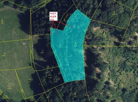 Prodej - pozemek, les, 3 744 m²