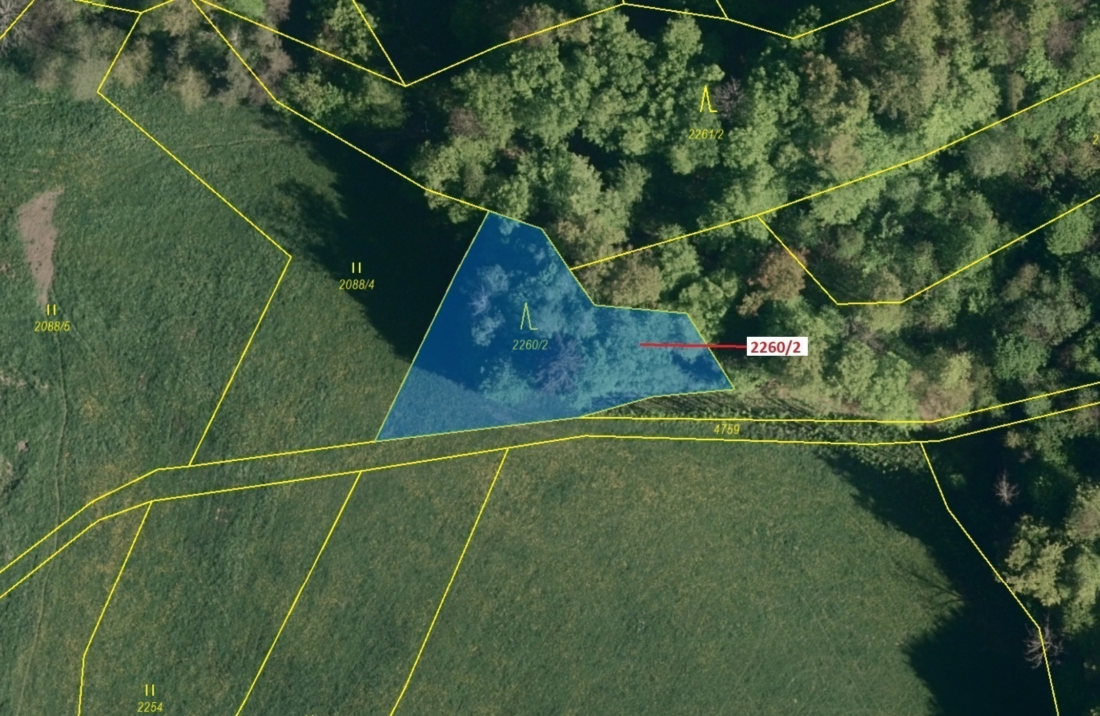 Lesní pozemek o výměře 1022 m2, podíl 1/1, katastrální území Zděchov, obec Zděchov, obec s rozšířeno