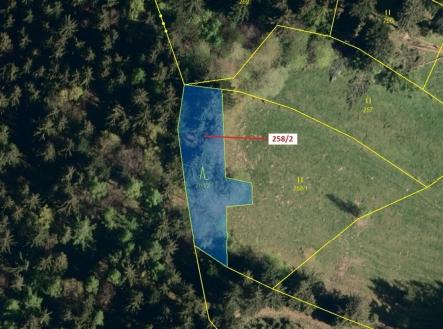 Prodej - pozemek, les, 697 m²