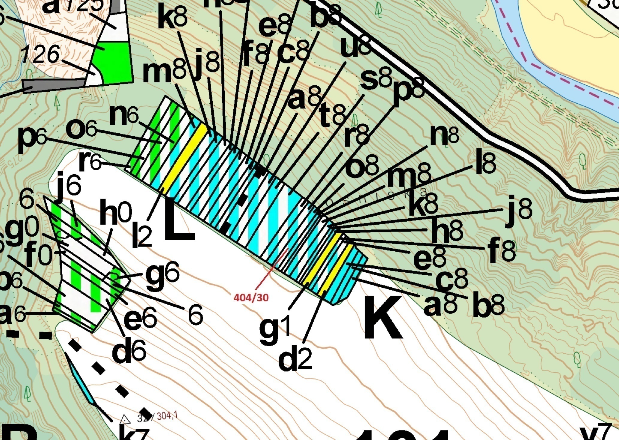 Lesní pozemek o výměře 409 m2, podíl 1/1, katastrální území Hrubšice, obec Ivančice, obec s rozšířen