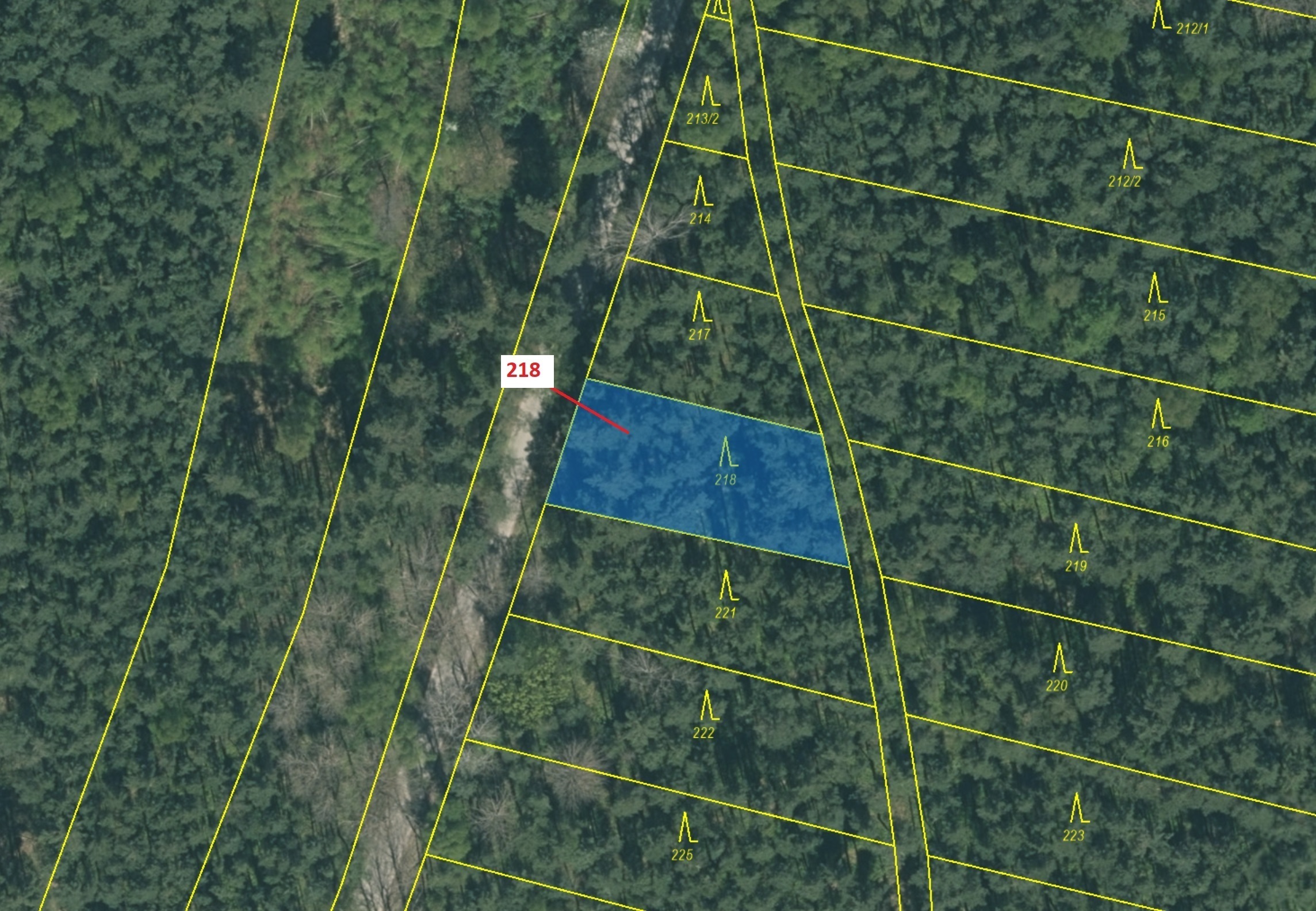 Lesní pozemek o výměře 682 m2, podíl 1/1, katastrální území Mokrá u Soběslavi, obec Vesce, obec s ro