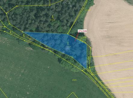 Prodej - pozemek, les, 1 643 m²