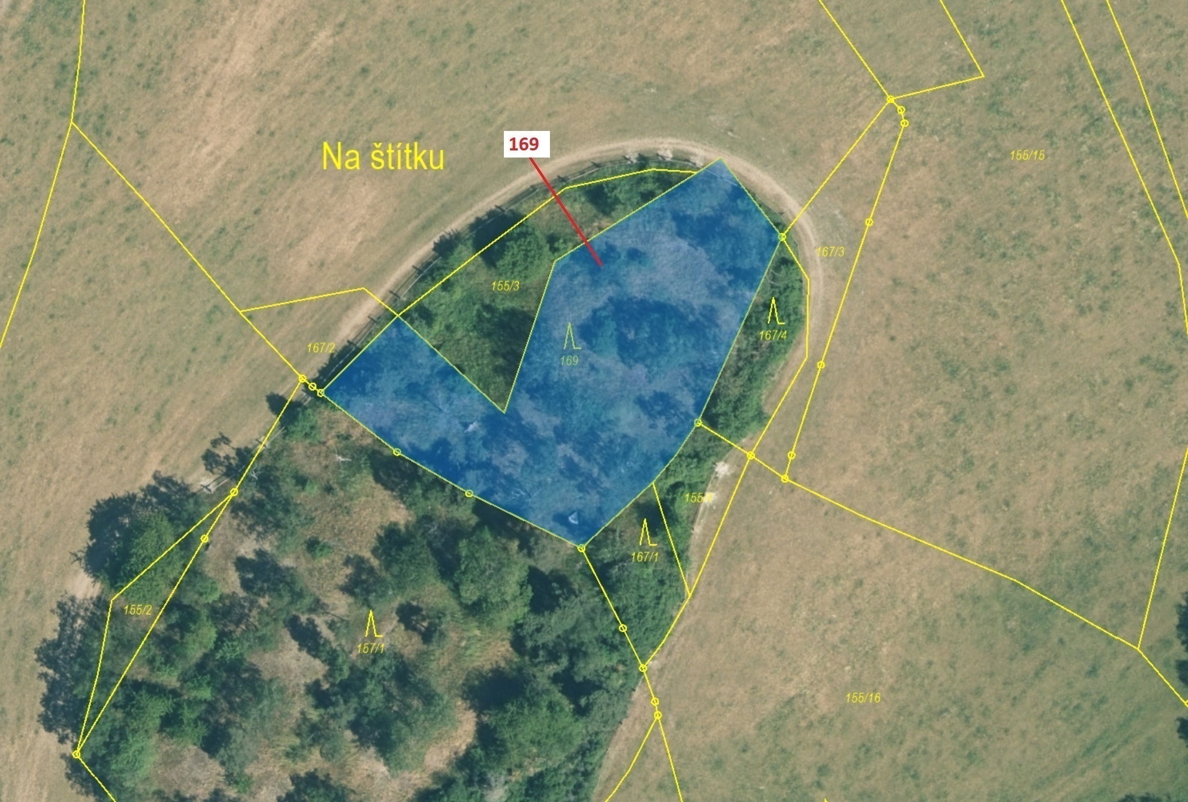 Lesní pozemek o výměře 1 917 m2, podíl 1/1, katastrální území Česká Doubravice, obec Manětín, obec s