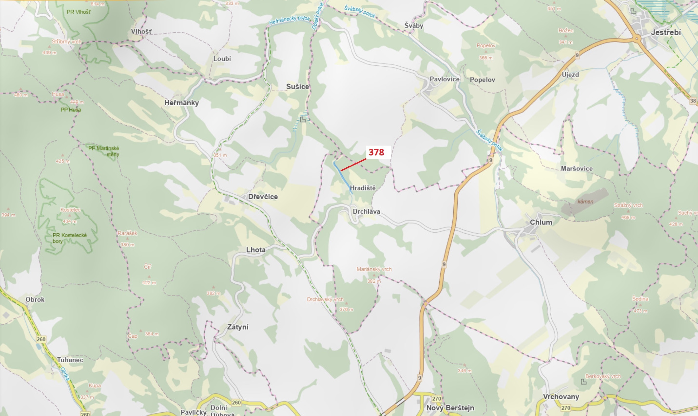 Ostatní plocha o výměře 11 767 m2, podíl 1/1, katastrální území Drchlava, obec Chlum, obec s rozšíře