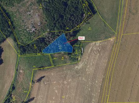 Prodej - pozemek, les, 909 m²