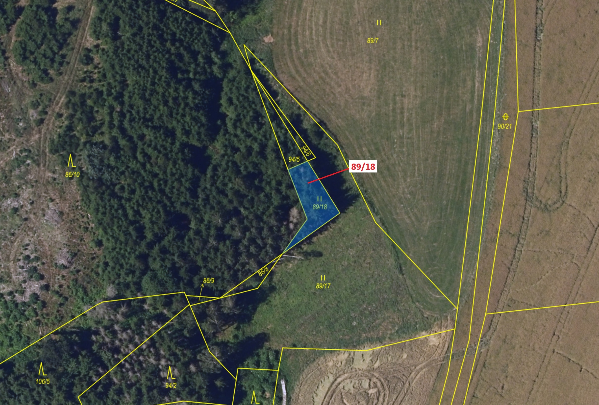 Trvalý travní porost o výměře 212 m2, podíl 1/1, katastrální území Macourov, obec Žižkovo Pole, obec