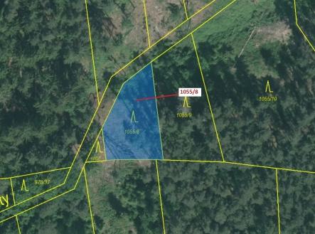 Prodej - pozemek, les, 546 m²