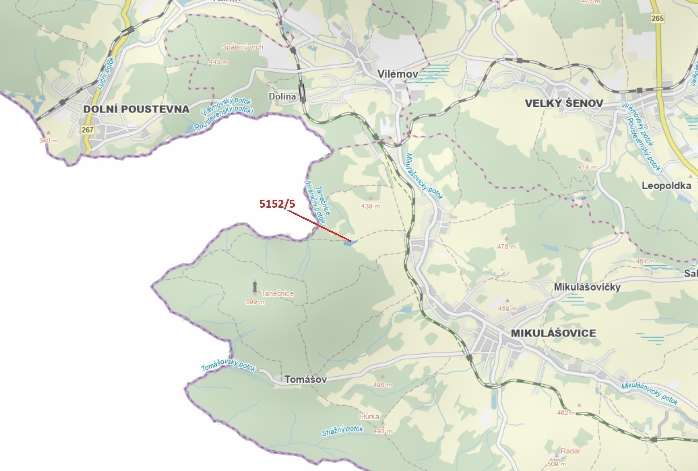 Lesní pozemek o výměře 4 741 m2, podíl 1/1, katastrální území Mikulášovice, obec Mikulášovice, obec 