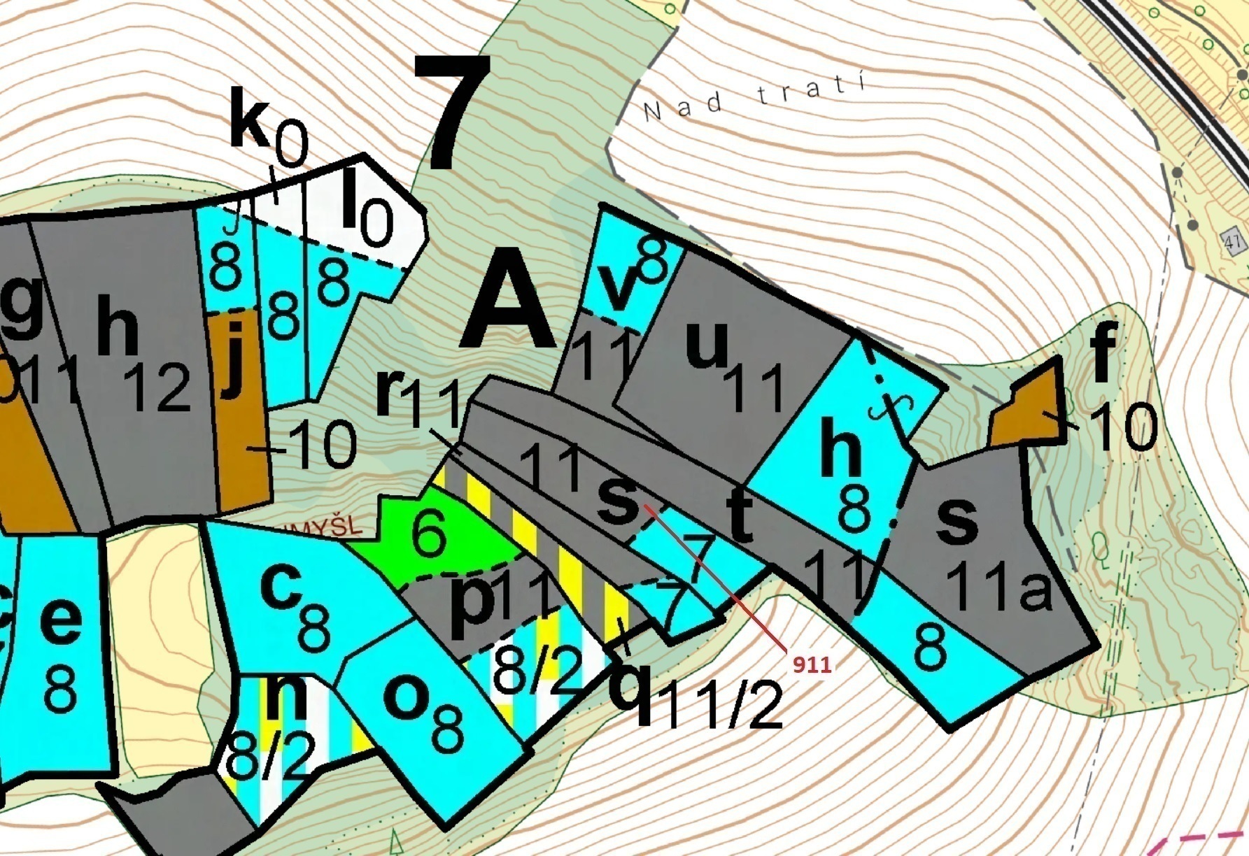 Lesní pozemek o výměře 2882 m2, podíl 1/1, katastrální území Kovčín, obec Kovčín, obec s rozšířenou 