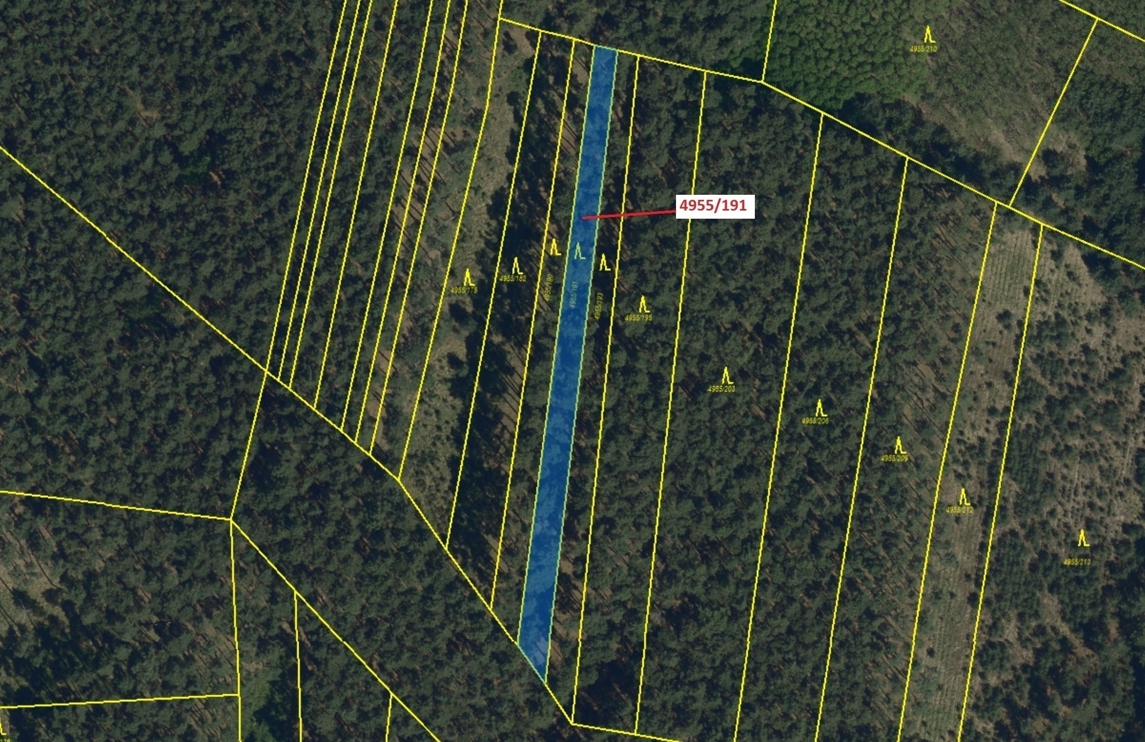 Lesní pozemek o výměře 1174 m2, podíl 1/1, katastrální území Vracov, obec Vracov, obec s rozšířenou 