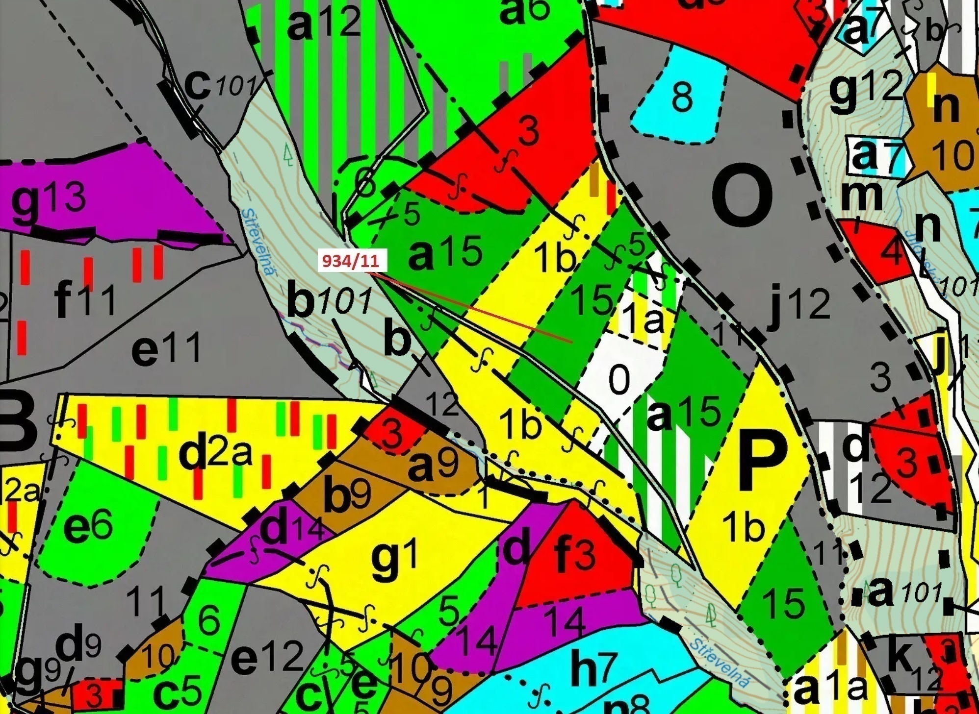 Lesní pozemek o výměře 3 439 m2, podíl 1/1, katastrální území Jílové u Držkova, obec Jílové u Držkov