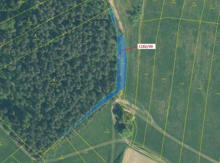 Prodej - pozemek, les, 1 165 m²