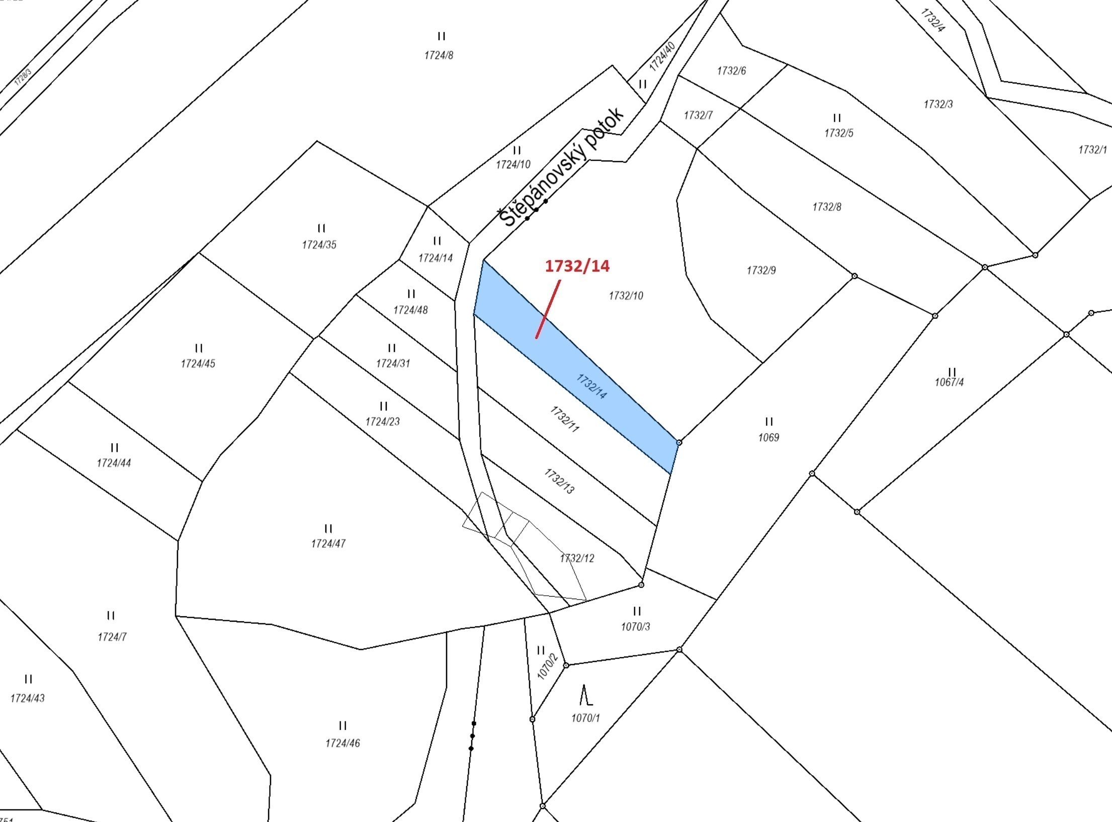 Ostatní plocha o výměře 417 m2, podíl 1/1, katastrální území Soutice, obec Soutice, obec s rozšířeno