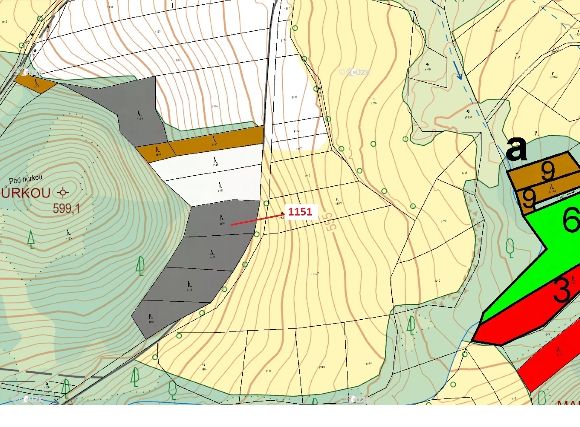 Lesní pozemek o výměře 1331 m2, podíl 1/1, katastrální území Zavlekov, obec Zavlekov, obec s rozšíře