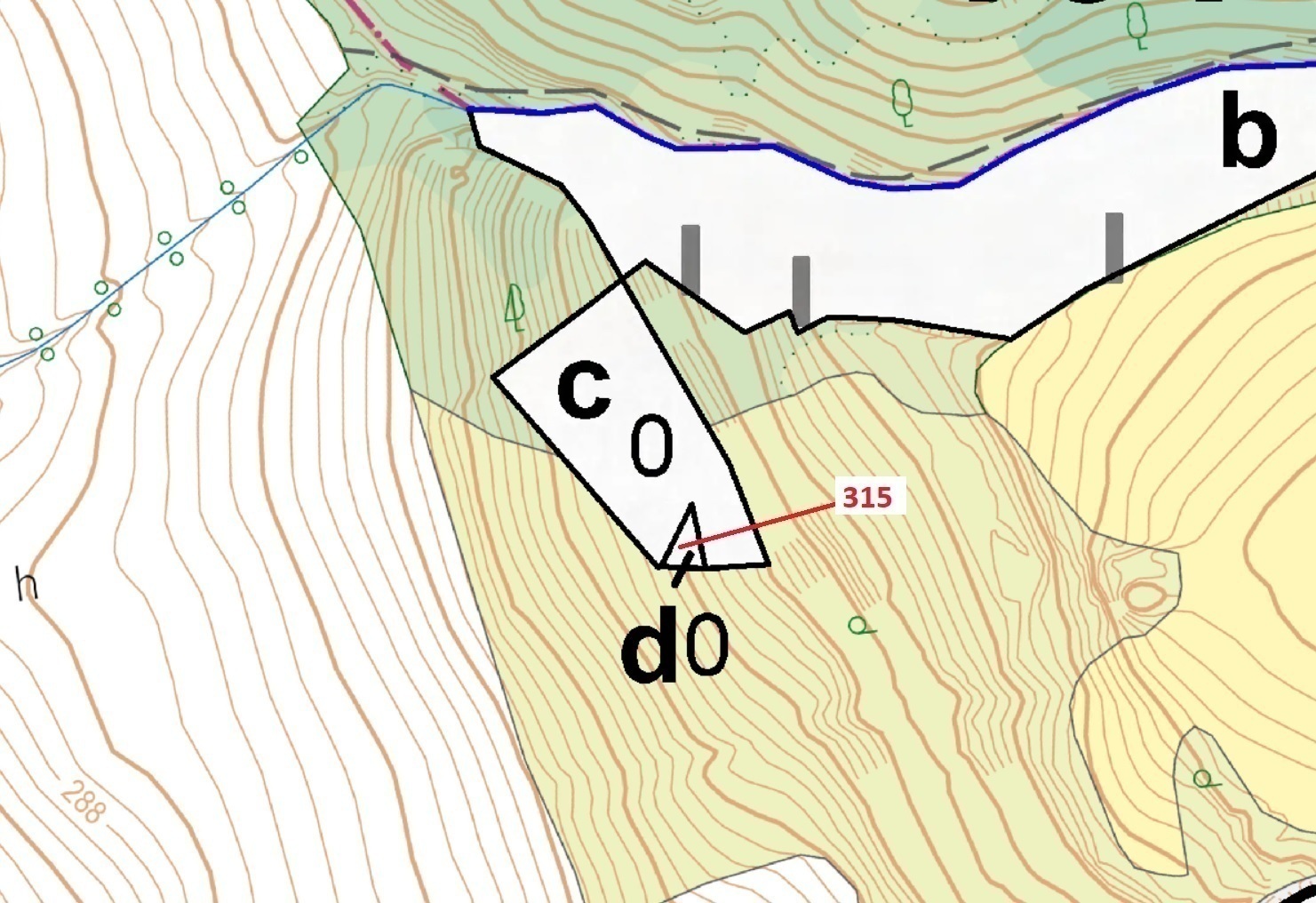 Lesní pozemek o výměře 129 m2, podíl 1/1, katastrální území Podhořany u Ronova, obec Podhořany u Ron