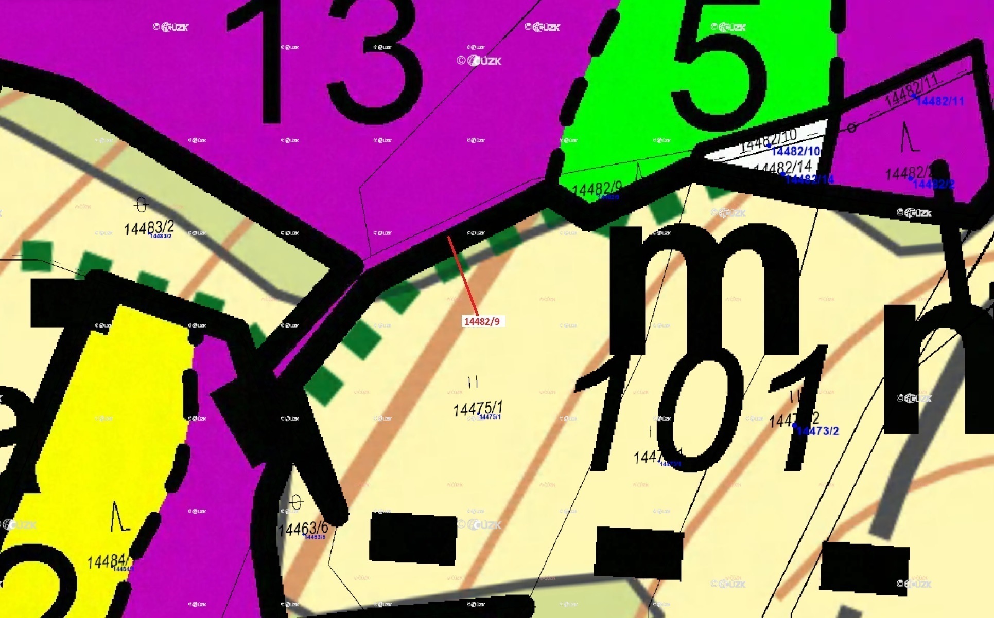 Lesní pozemek o výměře 281 m2, podíl 1/1, katastrální území Hovězí, obec Hovězí, obec s rozšířenou p
