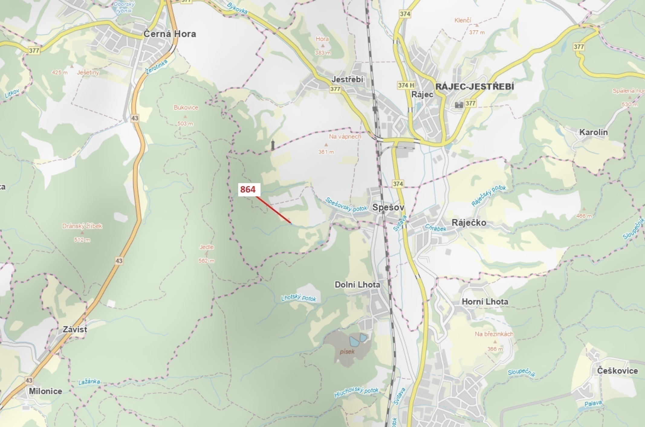 Lesní pozemek o výměře 297 m2, podíl 1/1, katastrální území Spešov, obec Spešov, obec s rozšířenou p