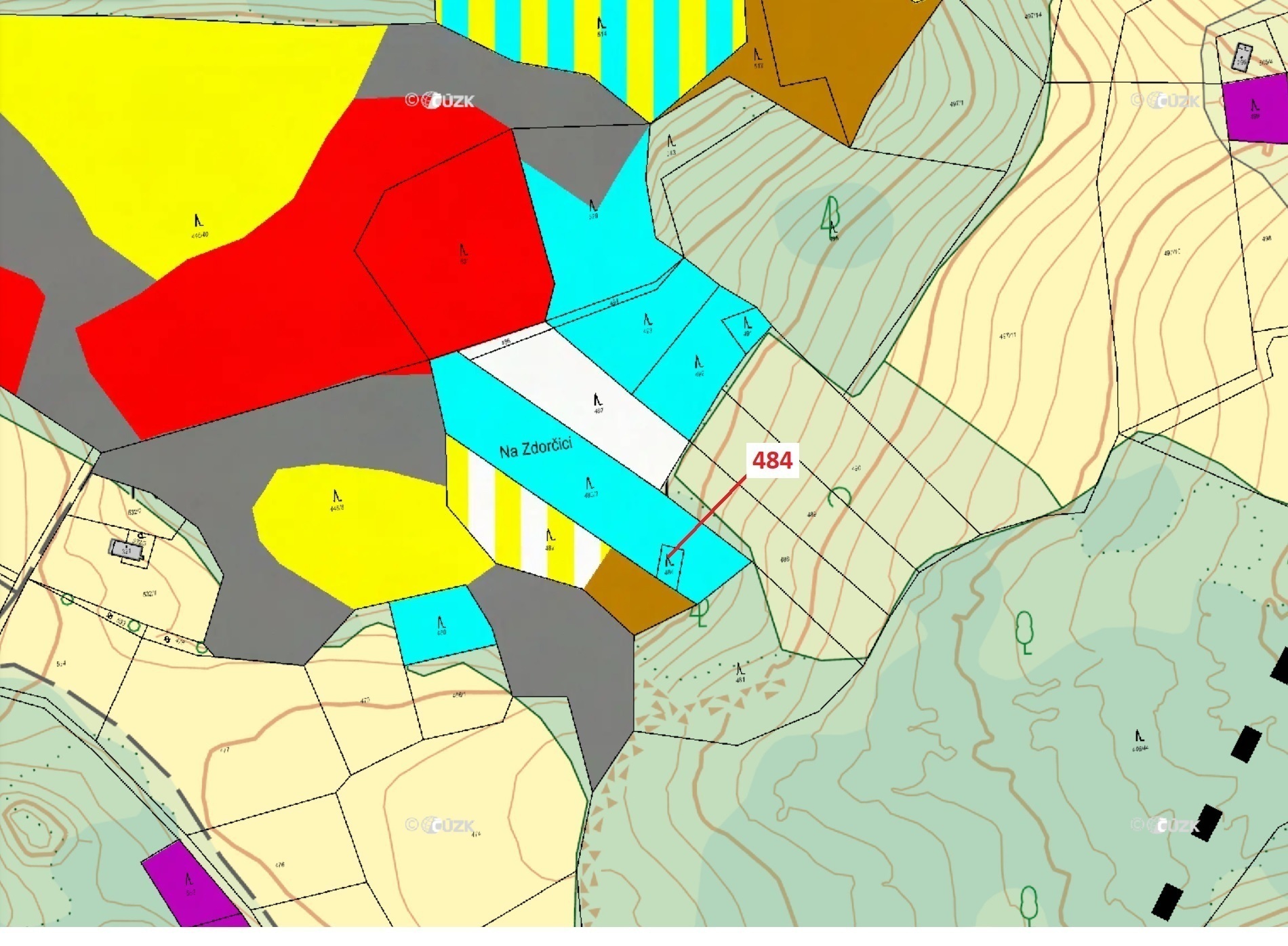 Lesní pozemek o výměře 90 m2, podíl 1/1, katastrální území Zavlekov, obec Zavlekov, obec s rozšířeno