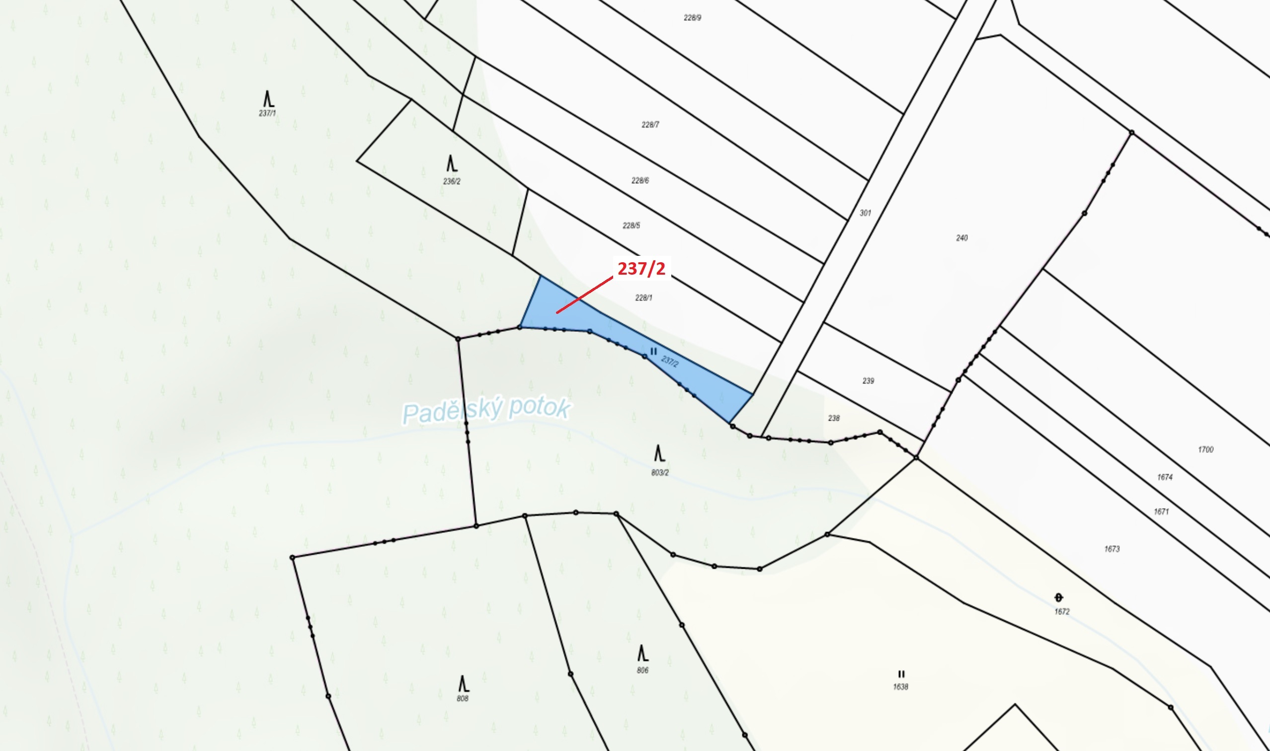 Trvalý travní porost o výměře 510 m2, podíl 1/1, katastrální území Čikov, obec Čikov, obec s rozšíře