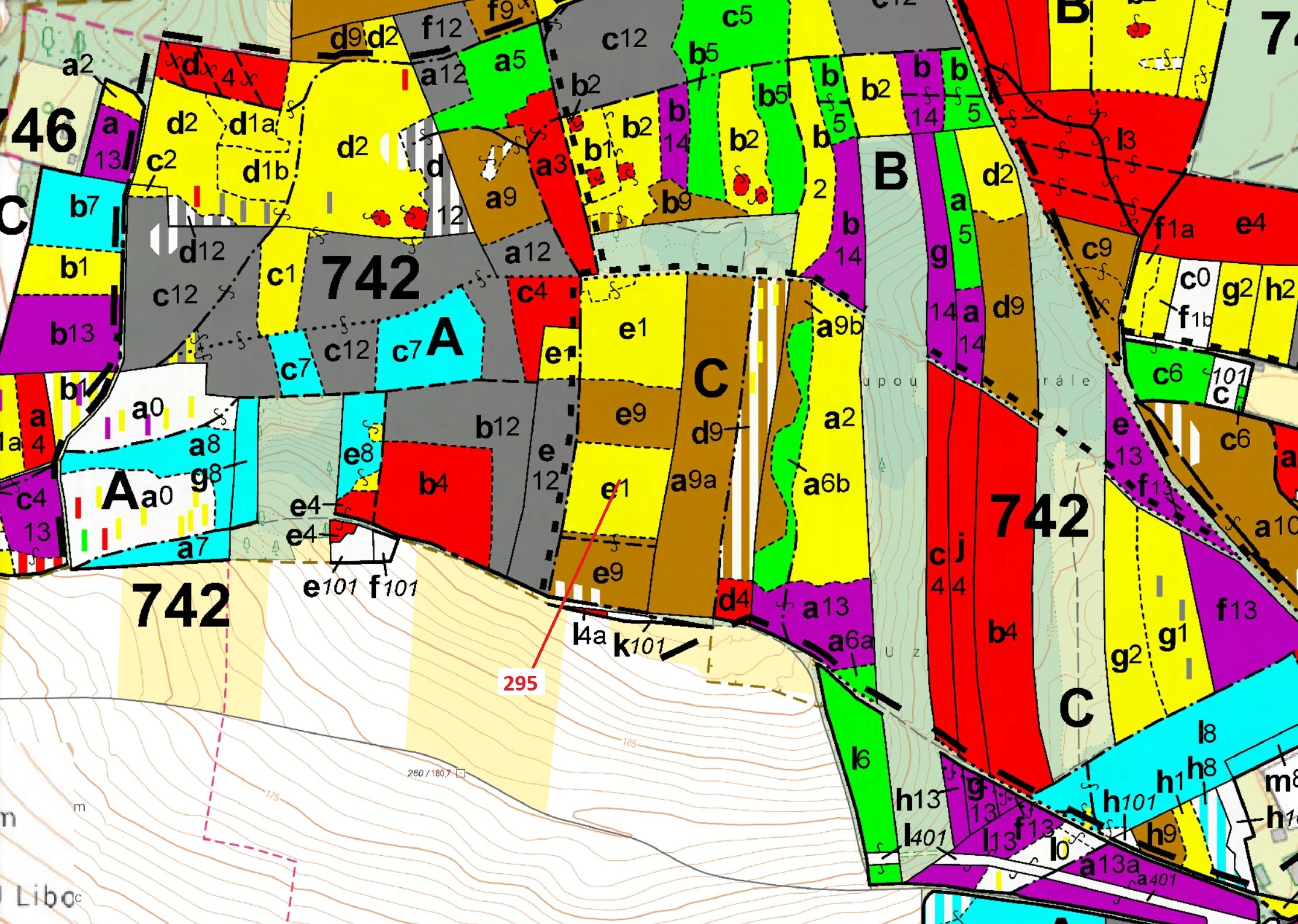 Lesní pozemek o výměře 33 642 m2, podíl 1/1, katastrální území Libotenice, obec Libotenice, obec s r