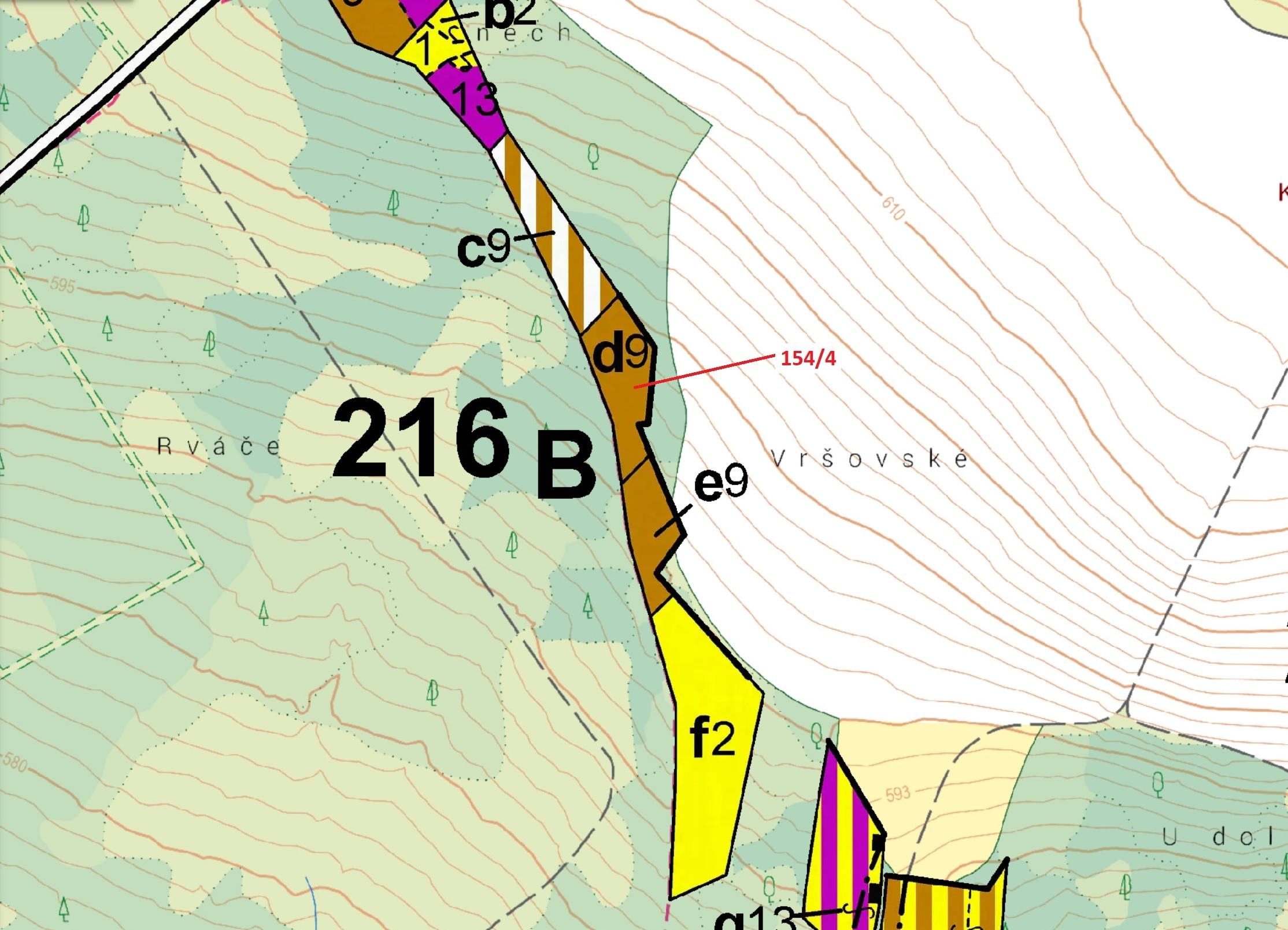 Lesní pozemek o výměře 2471 m2, podíl 1/1, katastrální území Krásné, obec Krásné, obec s rozšířenou 