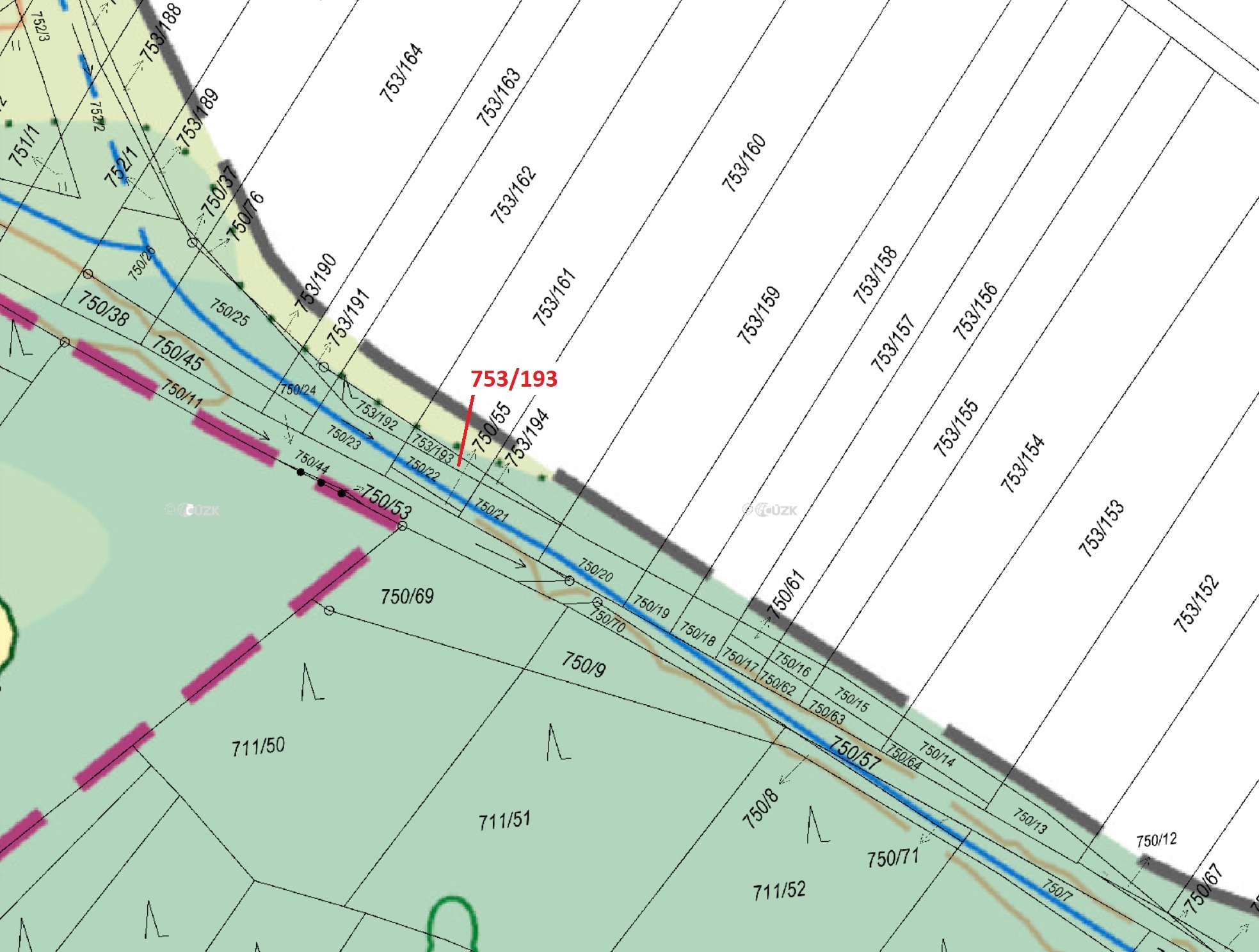 Lesní pozemek o výměře 14 m2, podíl 1/1, katastrální území Přísnotice, obec Přísnotice, obec s rozší