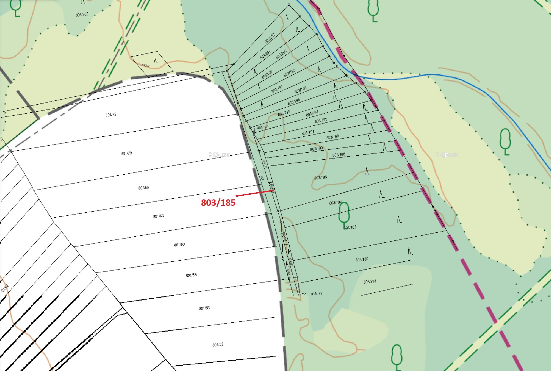 Lesní pozemky o výměře 31 m2, podíl 1/1, katastrální území Přísnotice, obec Přísnotice, obec s rozší