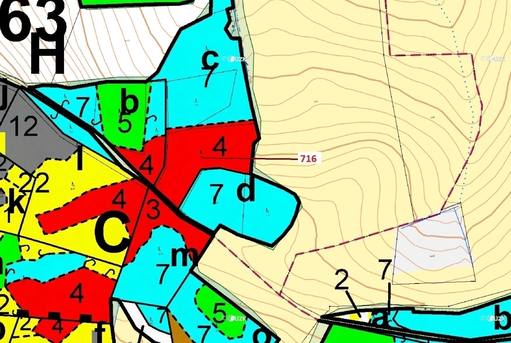 Lesní pozemek o výměře 4499 m2, podíl 1/1, katastrální území Kuřimany, obec Kuřimany, obec s rozšíře