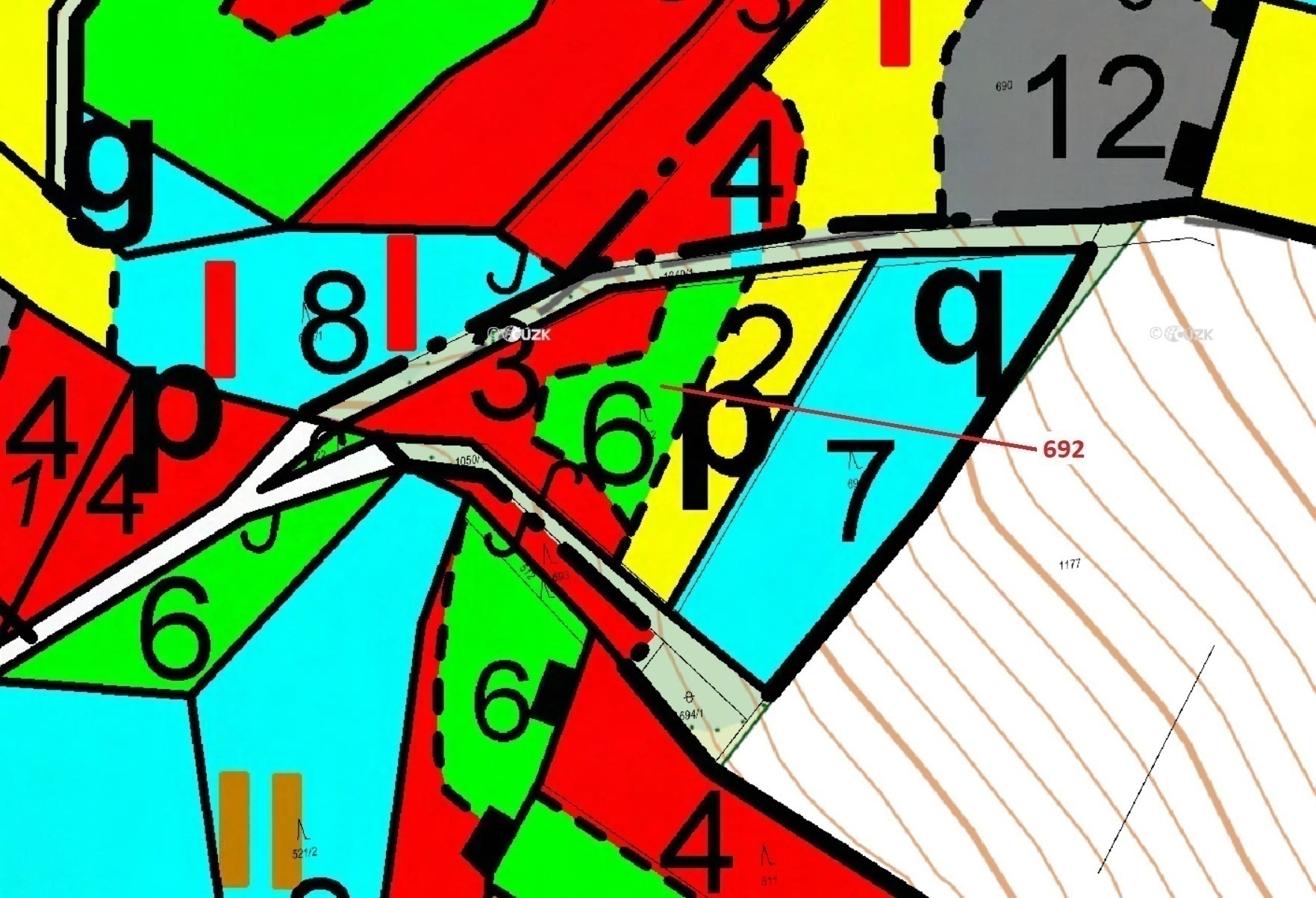 Lesní pozemek o výměře 2947 m2, podíl 1/1, katastrální území Kuřimany, obec Kuřimany, obec s rozšíře