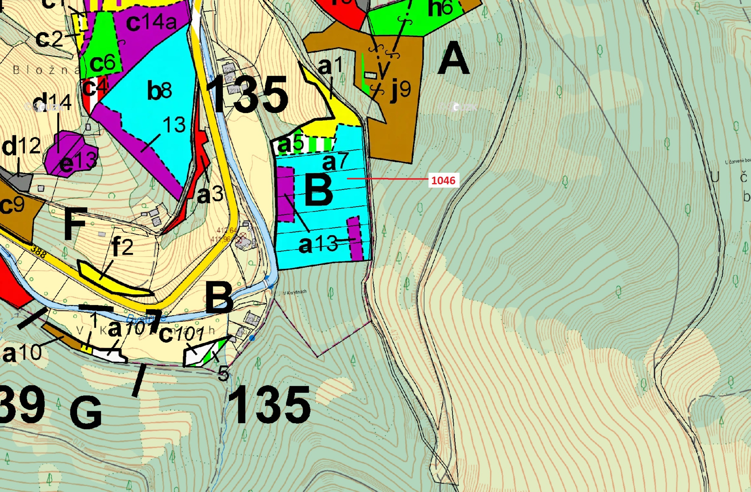 Lesní pozemek o výměře 2432 m2, podíl 1/1, katastrální území Hrdá Ves, obec Vír, obec s rozšířenou p