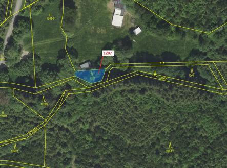 Prodej - pozemek, les, 198 m²