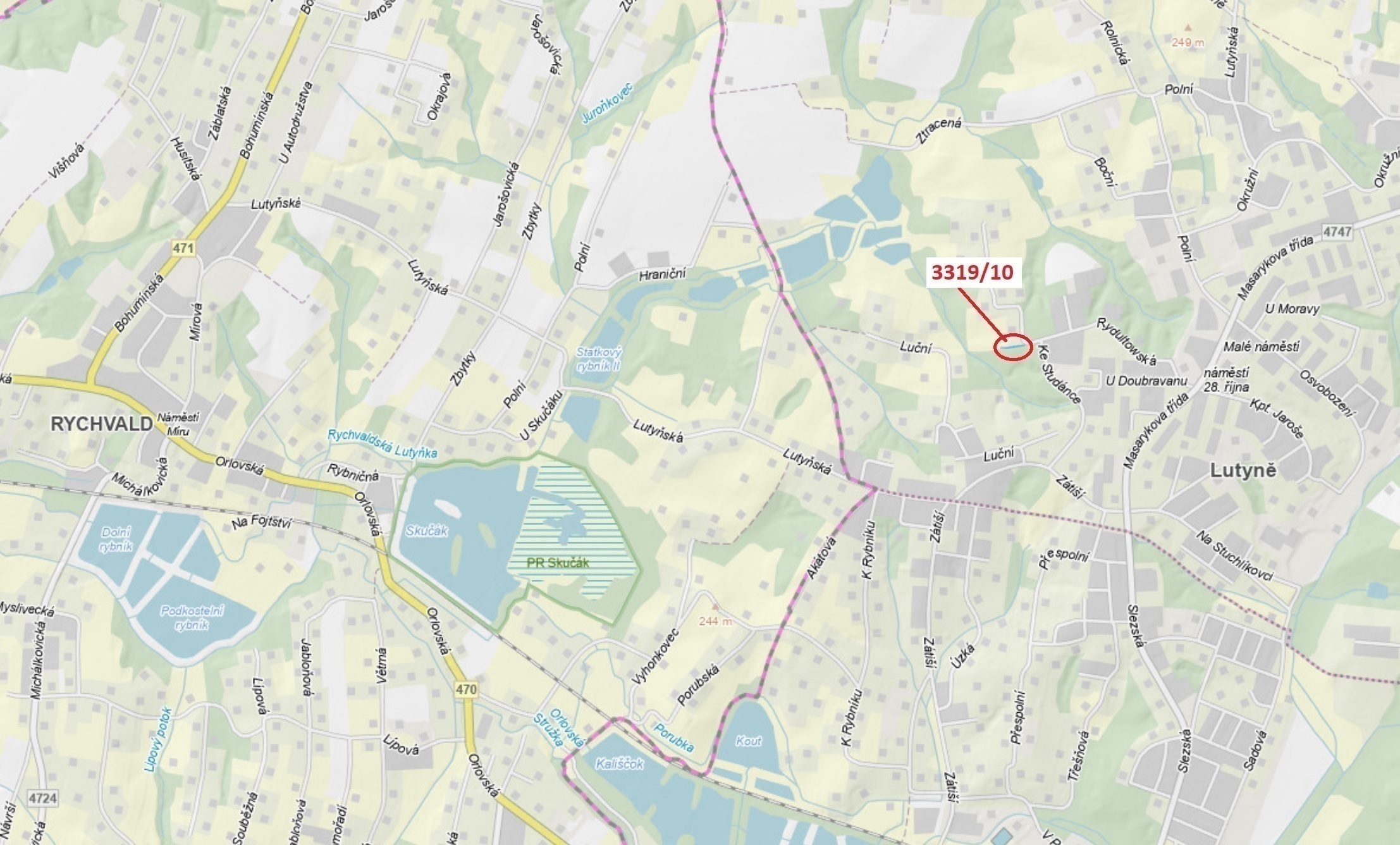 Ostatní plocha o výměře 147 m2, podíl 1/1, katastrální území Horní Lutyně, obec Orlová, obec s rozší