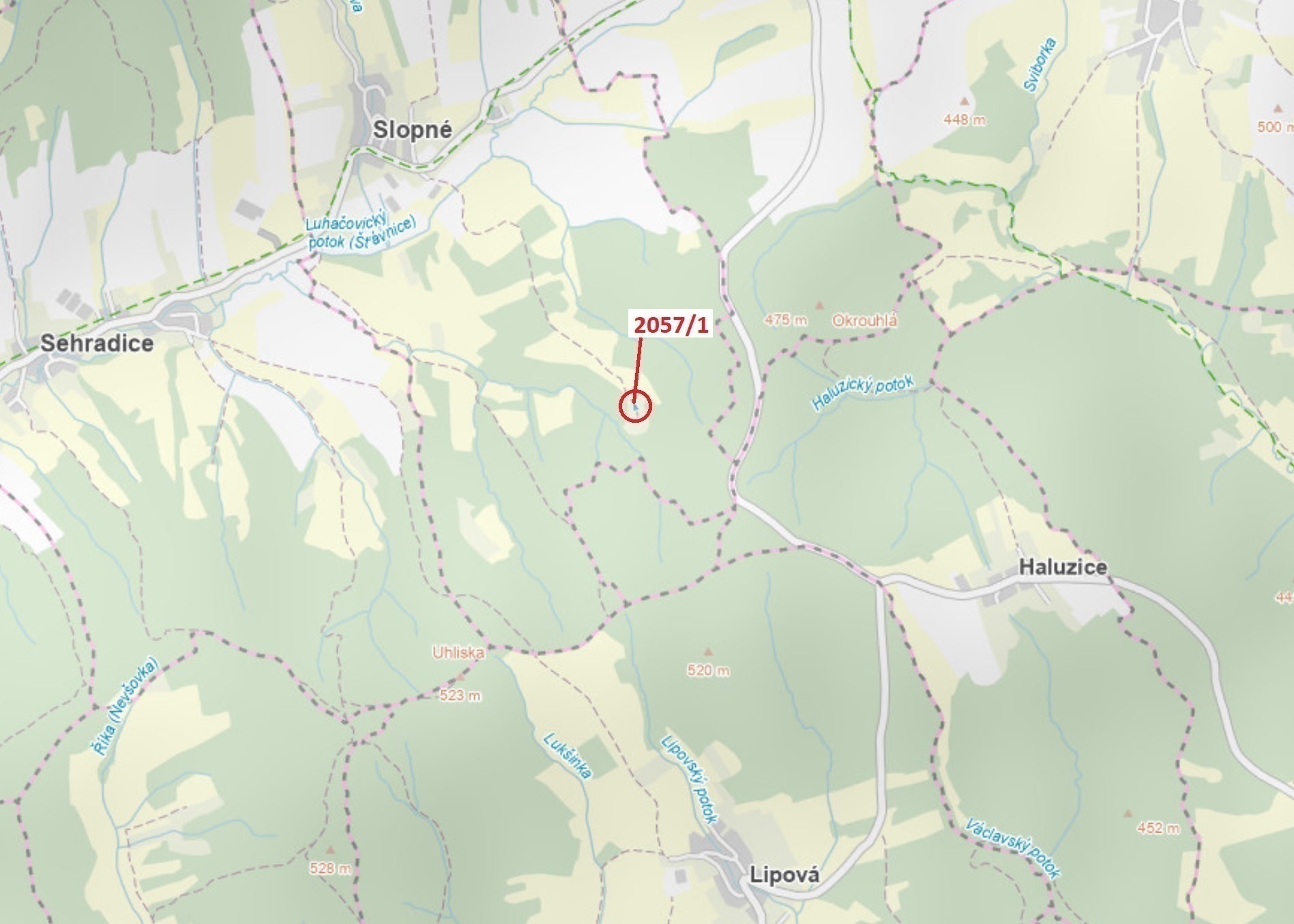 Ostatní plocha o výměře 295 m2, podíl 1/1, katastrální území Slopné, obec Slopné, obec s rozšířenou 