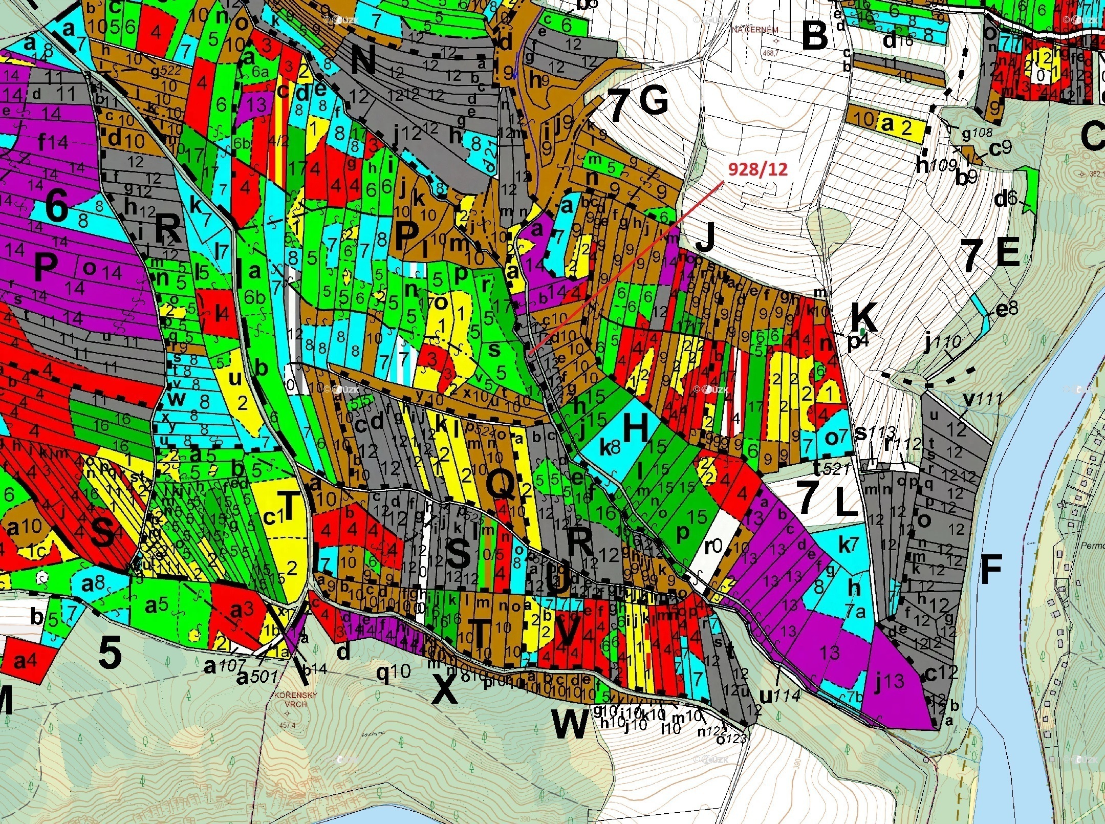 Lesní pozemek o výměře 418 m2, podíl 1/1, katastrální území Hosty, obec Hosty, obec s rozšířenou půs